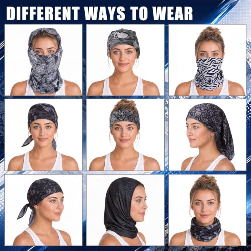 Image of Bonuci 100 Pcs Neck Gaiter Bulk Seamless Neck Gaiter Face Coverings Breathable Elastic Headwear Bandana for Women Men