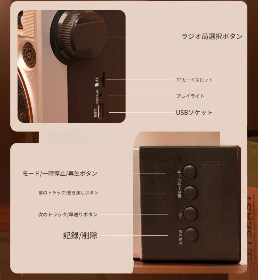 Amazon.co.jp: BtcFu レトロスタイルラジカセ カセットプレーヤー