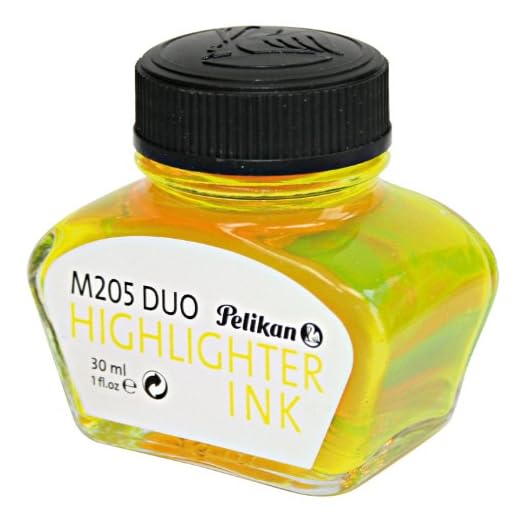 Pelikan 344879 - Tinta para pluma estilográfica 4001, frasco de vidrio de 30 ml, color amarillo fluorescente, en caja de regalo