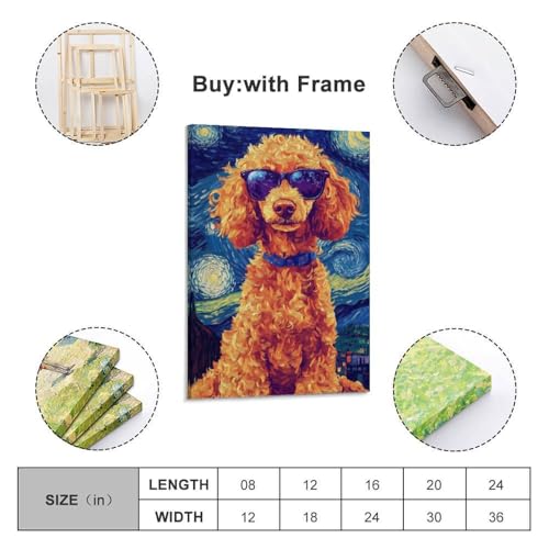 Tableau Impression Sur Toile Poodle Décoration Murale Chambre 50x75 cm