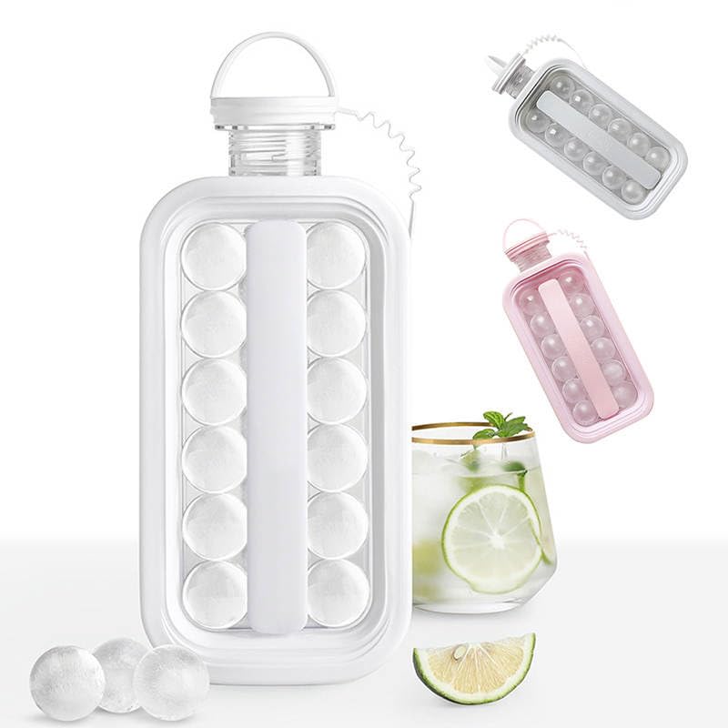 Amazon.com: Uncork & Uncap 2-in-1 Ball Maker Ice Cube Tray & Water Bottle  (White): Home & Kitchen