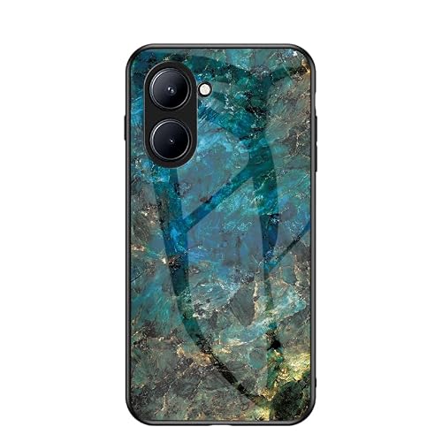 Jiajihua Cover Compatible with Realme C33 4G 【PC Panel+Tempering Glass+TPU Silicone】 3 in 1 Shockproof Phone Case Green