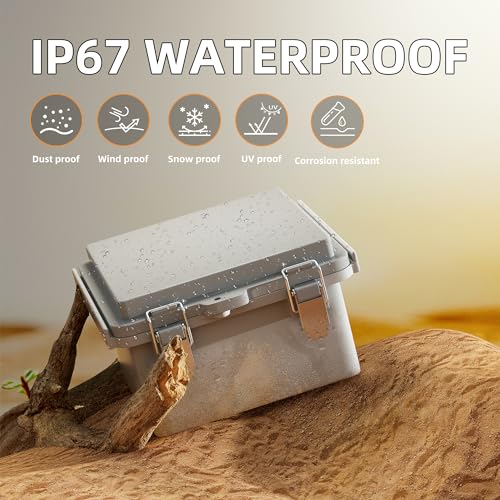 Outdoor Weatherproof Electrical Project Box, IP67 Rated, for WiFi Electronics and Solar Networking.