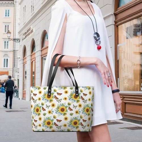 Bolso de trabajo tipo tote grande de cuero suave miniatura 2