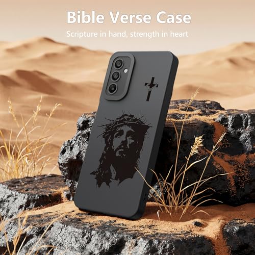 Coque Galaxy A15 5G verset chrétien silicone souple protection noire
