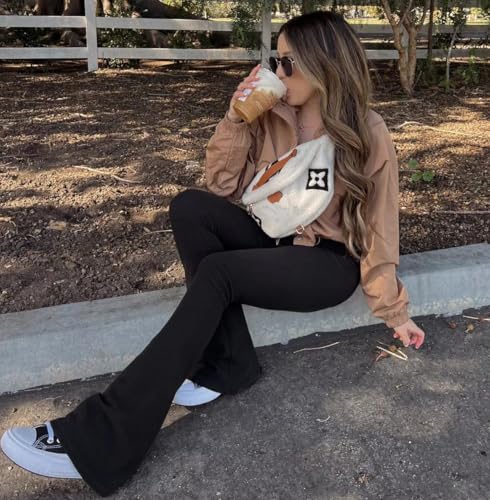 Hi Clasmix Flare Leggings for Women - High Waist Crossover Yoga Pants Tummy Control Bootcut Bell Bottom Jazz Lounge Leggings2