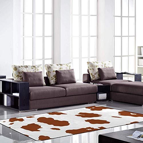 Tapis en peau de vache Ruchen motif pois marron, décoration luxe - 4