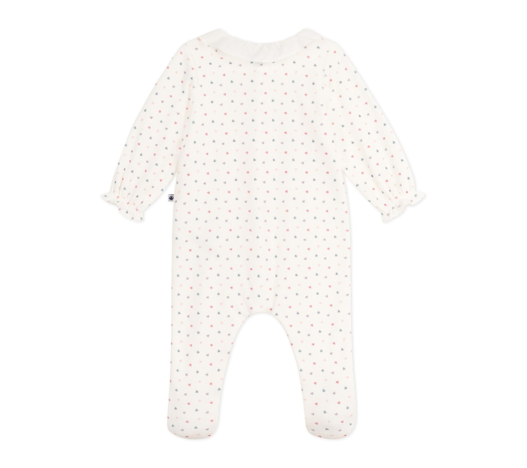 Petit Bateau Pyjama bébé en Velours à col imprimé cœurs