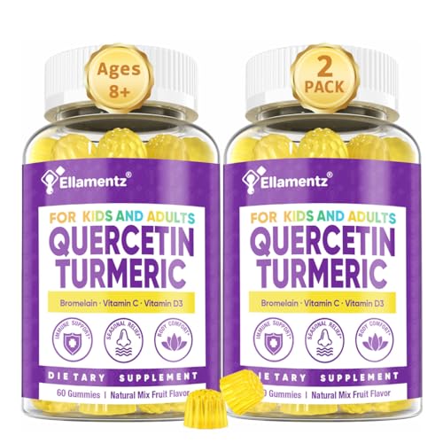 ELLAMENIZ Quercetin Gummies 1000mg for Kids & Adults with Bromelain and Turmeric Black Pepper...