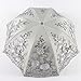 Honeystore Vintage Lace UV Sun Parasol Folding 3D Flower Embroidery Umbrella H1620 Grey