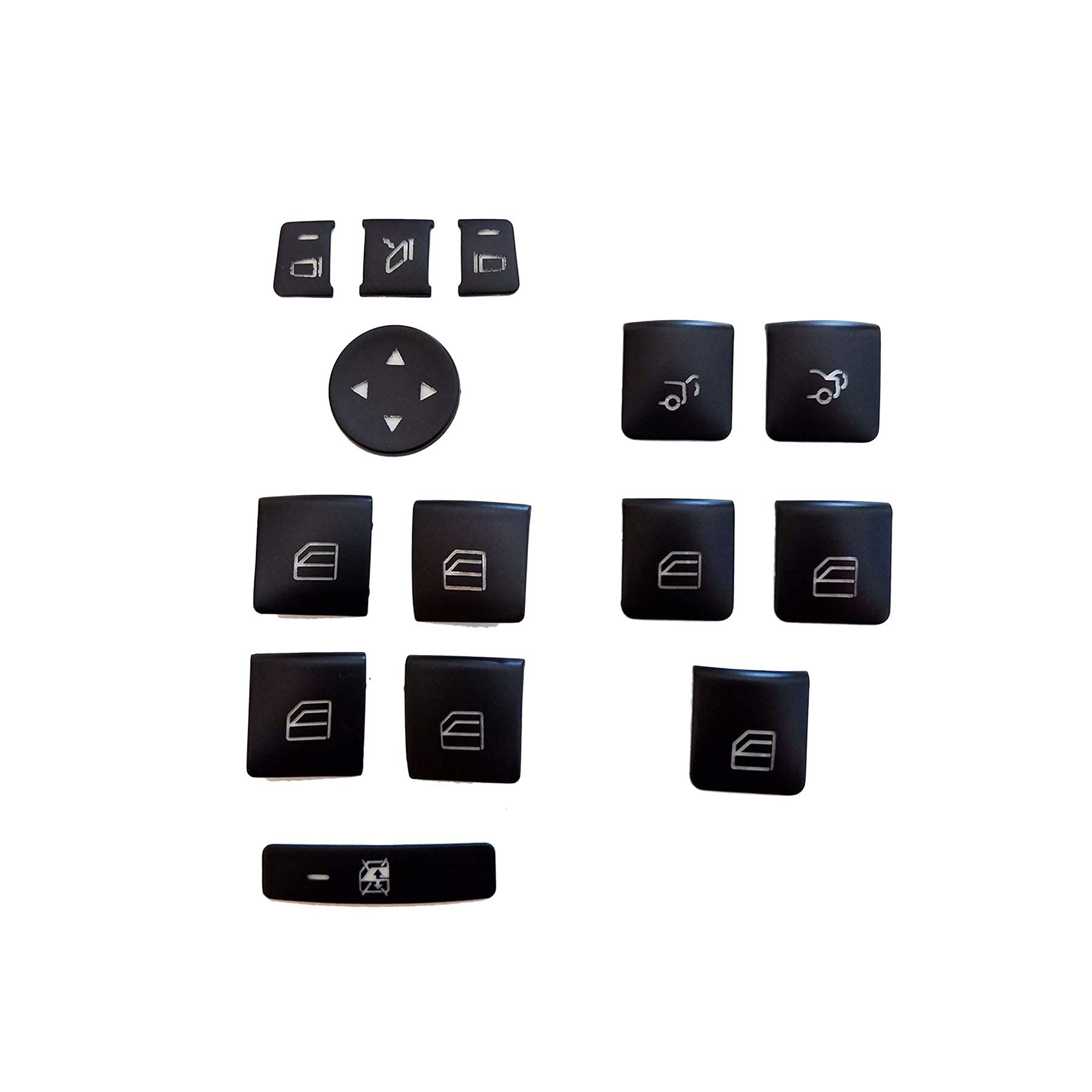 NOSKINInner Door Armrest Power Window Switch Button Trim Cover Sticker Replacement for Benz GLK ML GL A B C E G Class W204 W212 W246 W166 X166 X204 Tesla Modle S X (Black)