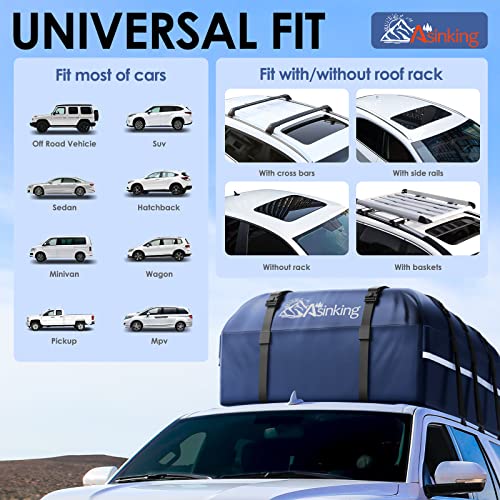 Asinking B6E15A31-3161-447E-8EE1-F65AB1D96548 Car Rooftop Cargo Carrier Bag, Anti-Tear 840D Car Top Carrier For All Vehicle With/Without Roof Rack, 21 Cubic Waterproof Storage Bag thumb #3