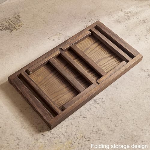Table basse de rangement pliable en bois de noyer - 2