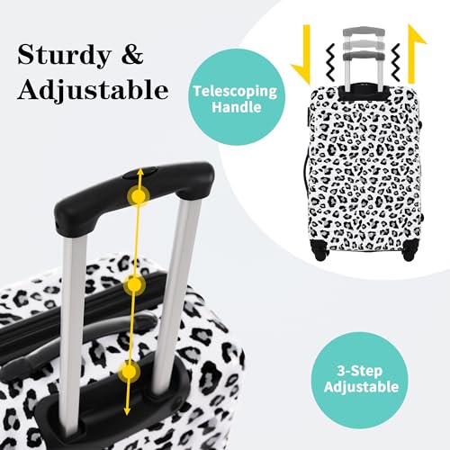 Hardshell Luggage Sets 3 pcs Spinner Suitcase with TSA Lock Lightweight-20+24"+28" Luggages （Black+White Leopard）4