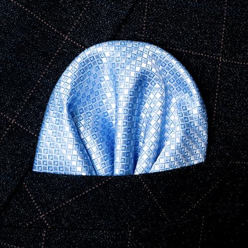 Image of RBOCOTT Mens Woven Tie and Pocket Square with Tie Bar Sets Solid Necktie