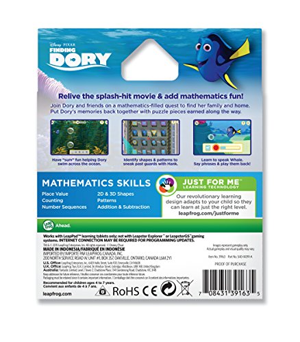 image for LeapFrog Disney/Pixar Finding Dory Learning Game (Epic, LeapPad Platin
