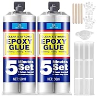 2K Epoxidkleber 100ml, 5 Minuten Kraftkleber - Transparent 2 Komponenten Epoxidharz Kleber Extra starker Klebstoff zum Kleben und Versiegeln von Metall, Kunststoff, Holz, Glas, Stein, Keramik