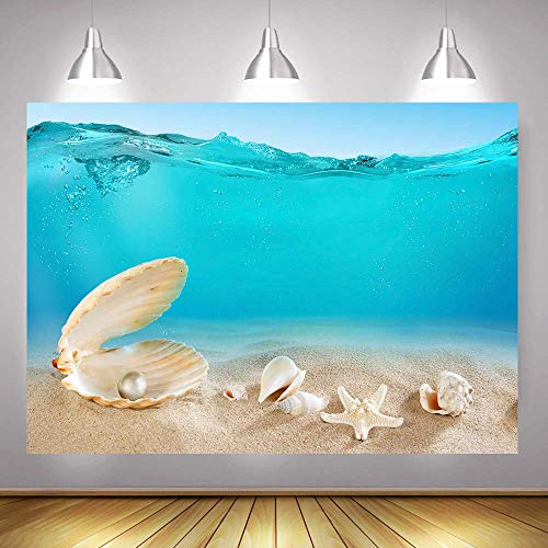 Mtmety 5X3Ft Blue Sea Ocean Backdrop Beach Seaside Shell Pearl Starfish Family Video Studio Photo Props Lxme042 #TOP10