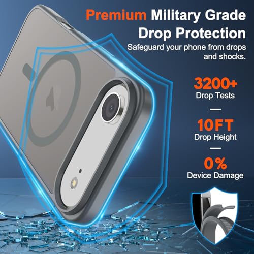 Image of SUPFINE Magnetic for iPhone Air Case (Compatible with MagSafe)(Military Grade Drop Protection) Slim Translucent Matte Shockproof with Anti-Fingerprint Phone Cover for 17 Air,Gray