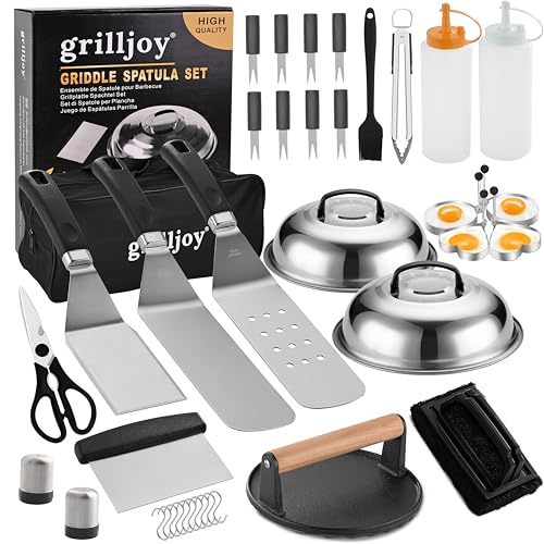 grilljoy Professional Griddle Accessories Kit Set with Smash Burg...