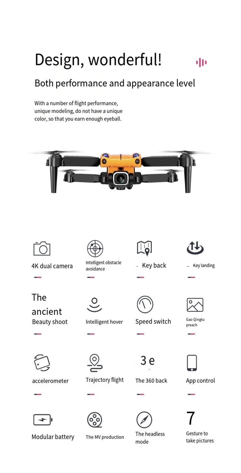 Składany dron Quadcopter Mini RC Drone Inteligentne unikanie przeszkód 4K Podwójna kamera WiFi Air Helicopter Składany quadcopter Drone Toy (Kolor: 4K Dual Camera B Rozmiar: 1) (Brak kamery
