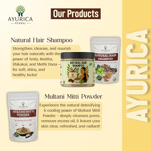 Image of Natural Hair Wash Shampoo Powder (200g) With Amla, Reetha, Shikakai & Methi | Strong Hair Growth & Hair Fall Control Cleanser With Conditioning | Sulphate & Paraben Free
