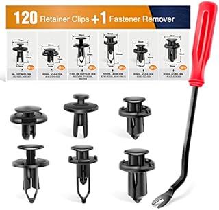 GOOACC GRC-30 120PCS Car Retainer 6.3mm 8mm 9mm 10mm Expansion Screws Replacement Kit Bumper Push Rivet Clips, 1PC Fastener Remover