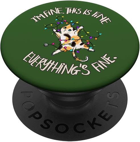 Miniatura 1 de Divertida cita navideña para amantes de los gatos para gatos locos, dama, Navidad, gatos, PopSockets intercambiables