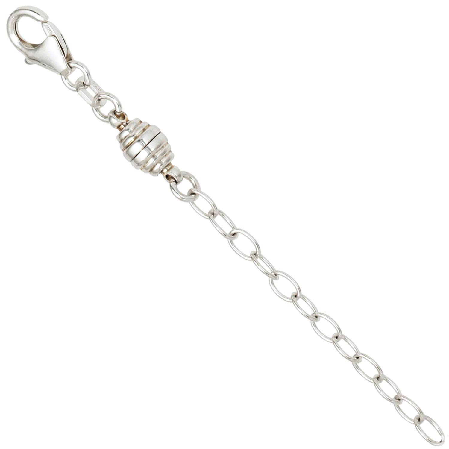 Jobo Kettenverlängerung aus 925 Sterling Silber 7,5 cm mit Karabiner und Magnet-Verschluss