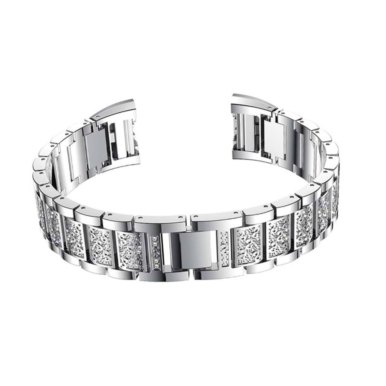 OSOLADY Elegant Watchband Silver Stainless Steel Crystal Rhinestones Sturdy and Easy to Install