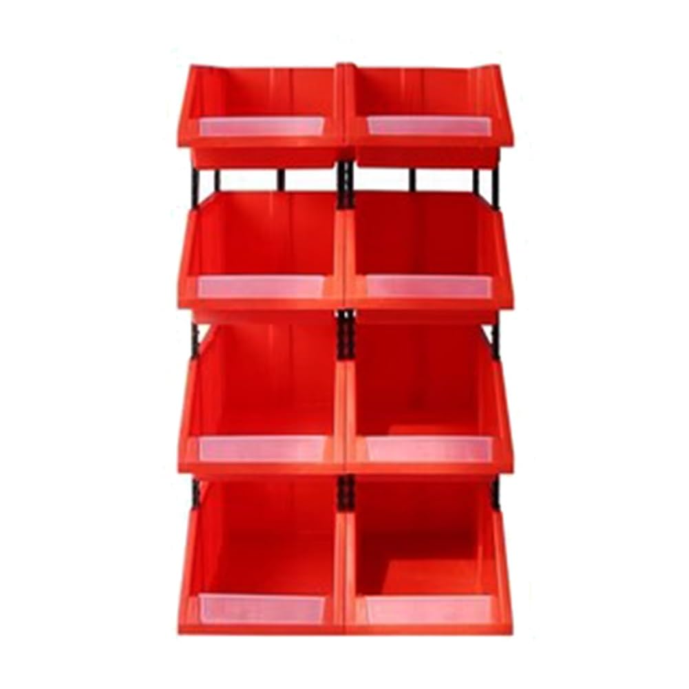 GRRICEPL Estante De Piezas, Contenedores De Almacenamiento De Garaje, Tarea Pesada Cochera Organizador De Herramientas, Herramienta De Taller De Plástico para Garaje (Color : Rosso, Tamaño : 8PCS)