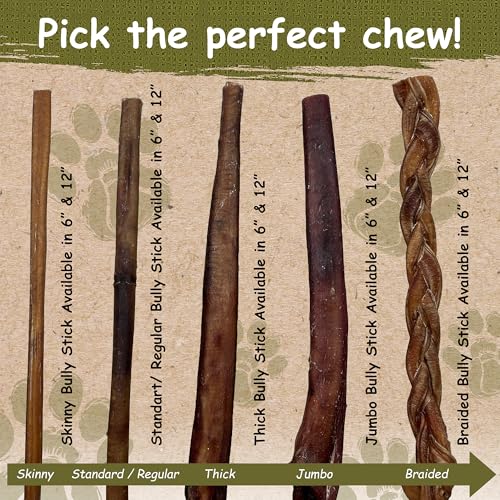 Top-Dog-Chews-6-Bully-Sticks-Roasted-All-Natural-from-Free-Ranging-Beef-25-Pack Top Dog Chews 6 Bully Sticks Roasted All Natural from Free Ranging Beef 25 Pack
