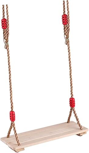 Juego de columpios de madera con asiento antideslizante y cuerda de nailon grueso para adultos, columpio colgante para interiores y exteriores, para