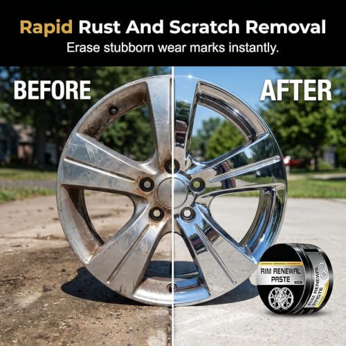 Image of All-in-One Wheel Care & Restoration Paste with Sponge (2) | Multi-Purpose Wheel Restoration Polish Buffs, Professional Scuff Remover and High-Gloss Restorer for Car Motorcycles Tires