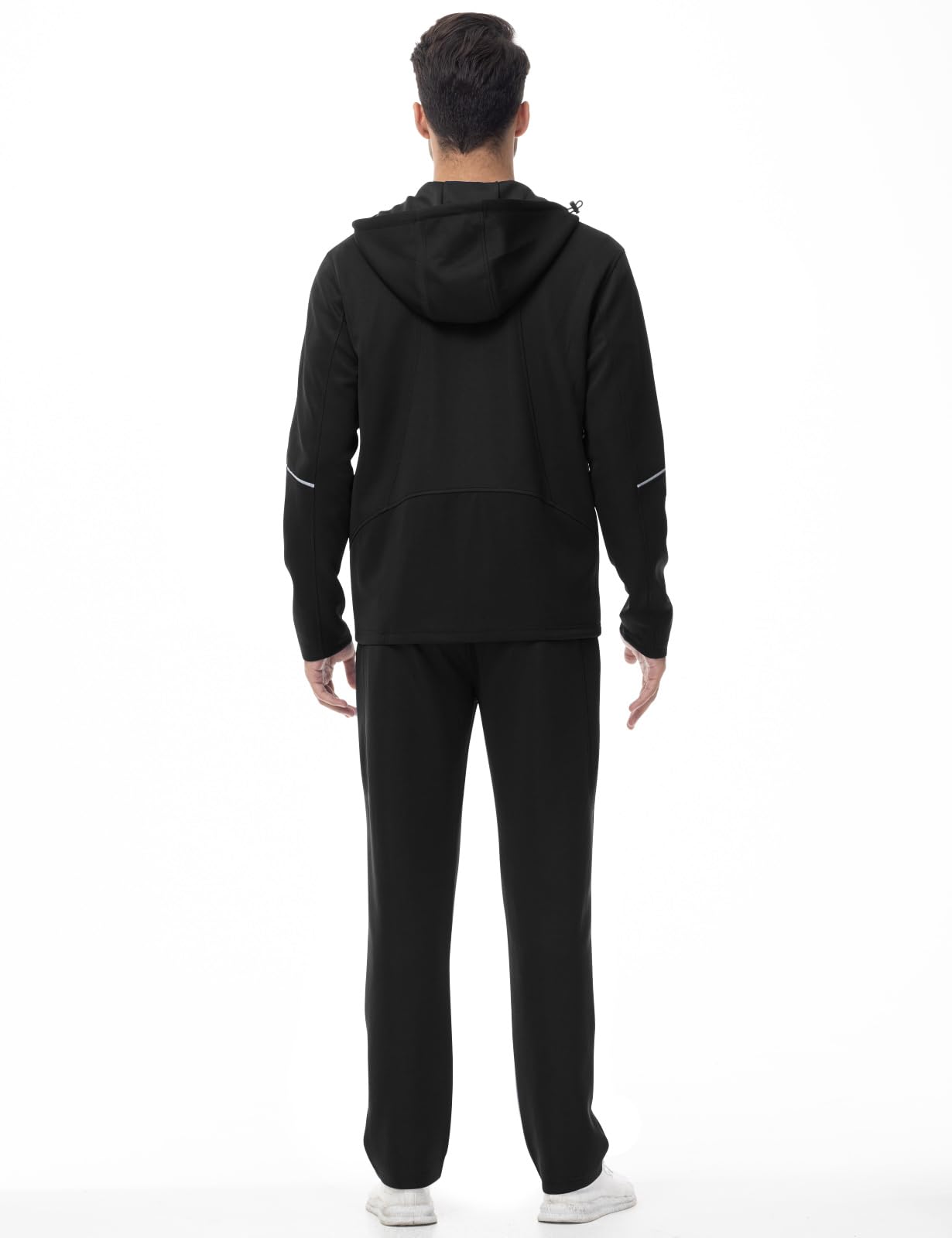 TBMPOY Tuta da uomo con cappuccio, set da 2 pezzi, per jogging, allenamento, palestra, riscaldamento con cappuccio