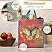 Christian Art Gifts Floral Butterfly Reusable Multicolor Shopping Tote Bag for Women: Be Still - Psalm 46:10, Easy-hold, Durable, Collapsible Religious Handbag for Groceries, Books, Supplies, Red/Teal