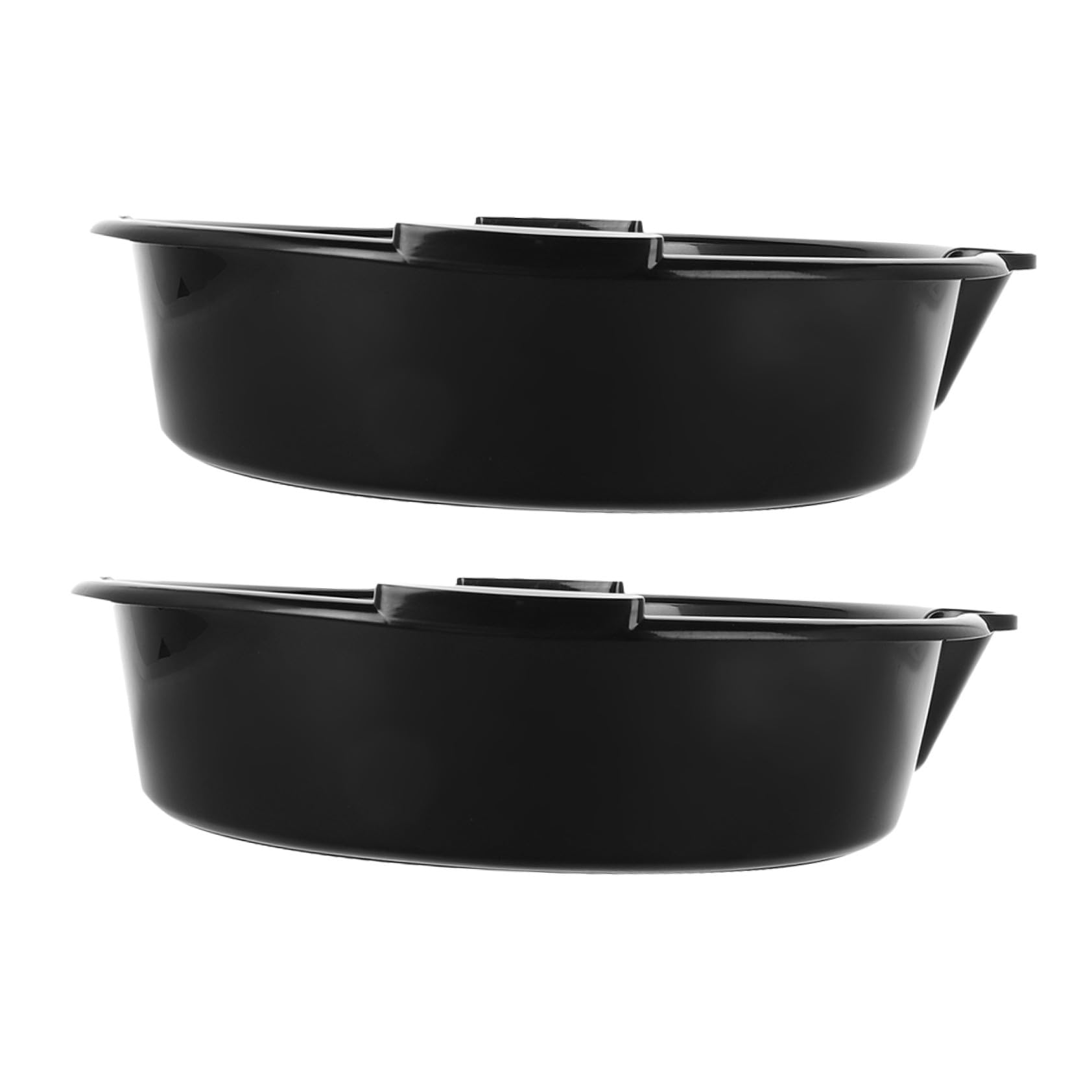 GLEAVI 2 Bandejas de Drenaje de Aceite Recipiente Versátil y Resistente de Plástico Reutilizables Color Negro para Mantenimiento de Coches y Equipos Mecánicos