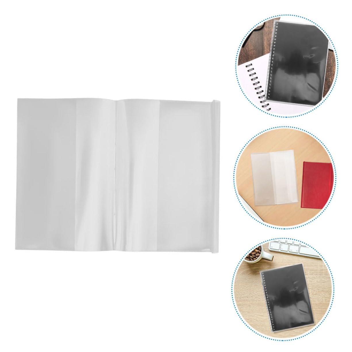40 Pièces Protège-cahiers Transparent Lot de Couverture Plastique Étanche Résistante et Flexible Protège-manuel et Organiseur Journalier
