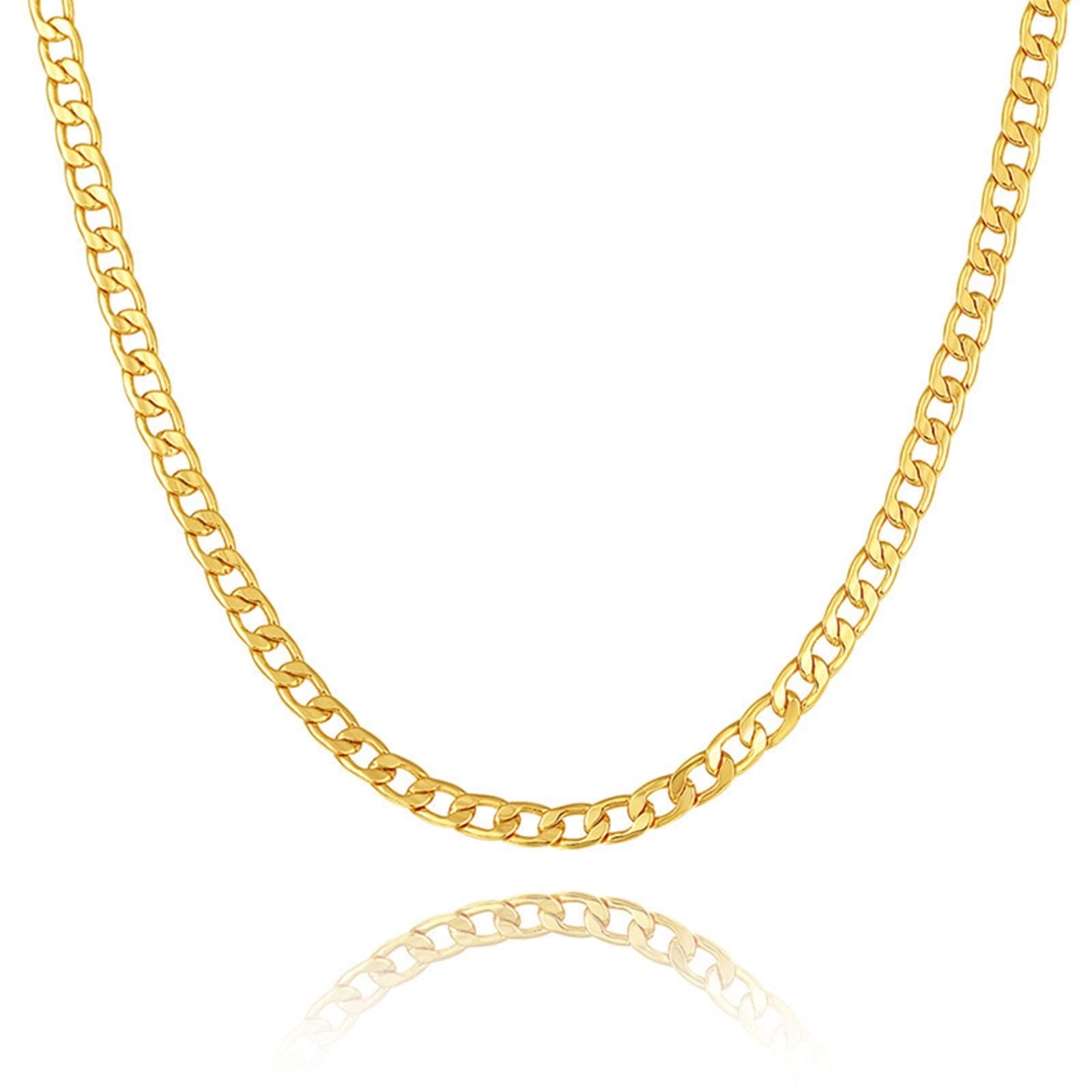 WZGWDC Collana da Donna, Catena placcata Oro Hip Pop Rock Elegante con Chiusura a moschettone per Regali di Gioielli di Compleanno per fidanzati da Uomo