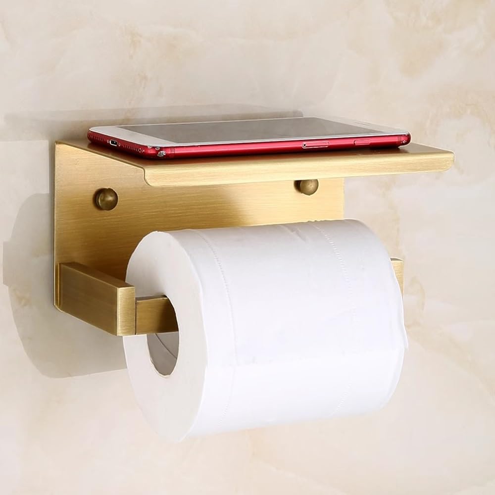 Uchwyt na papier toaletowy z półką, uchwyt ścienny na papier toaletowy, uchwyt na chusteczki do akcesoriów łazienkowych