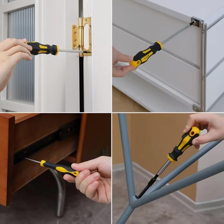 Zestaw wkrętaków magnetycznych z precyzyjnymi bitami Torx, stal chromowo-wanadowa, antypoślizgowy ergonomiczny uchwyt, zawiera etui do przechowywania, do samodzielnego wykonania domu i warsztatu, 42