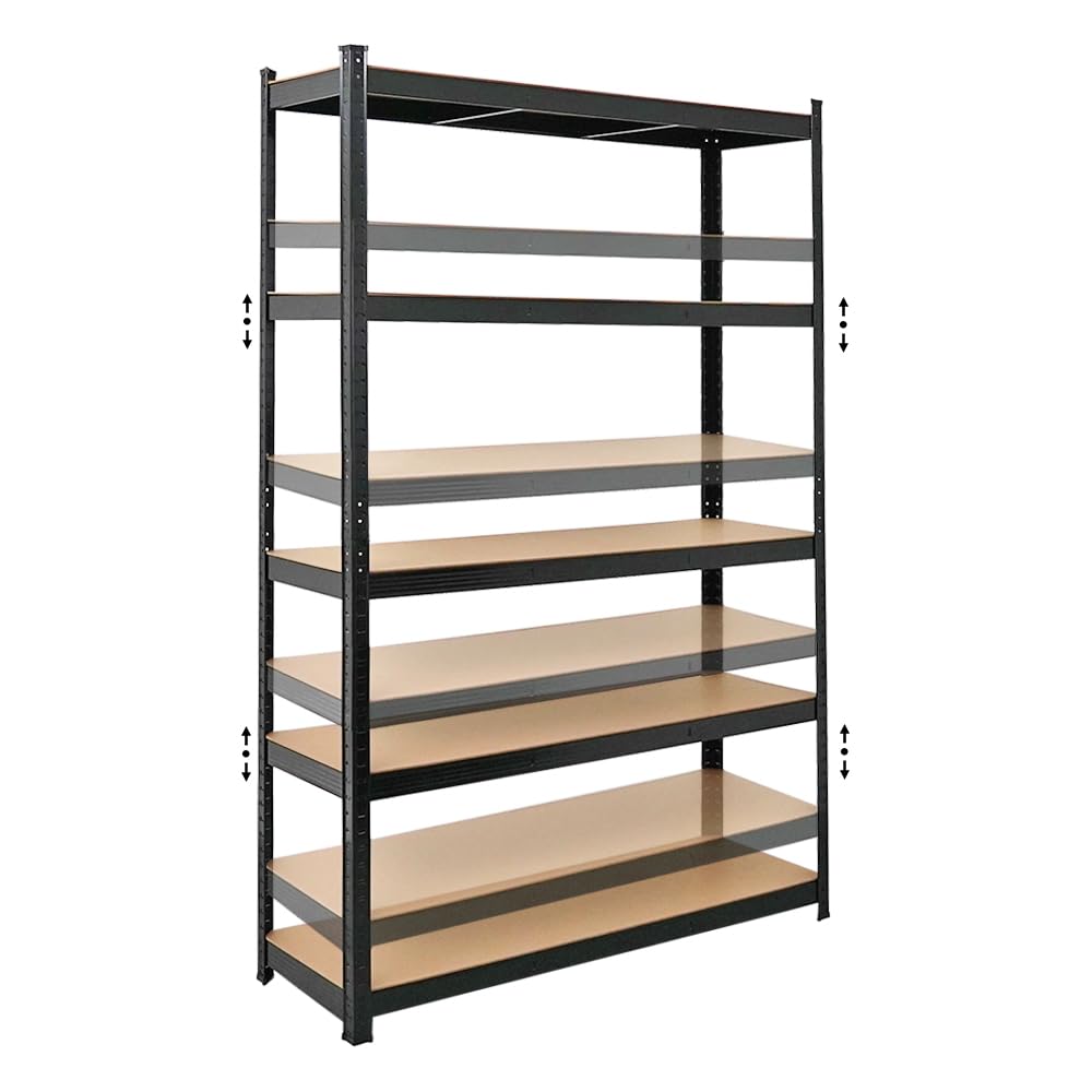 PROREGAL Schwerlastregal Ragnar für Gesamtlast 875kg Maße: 180x120x40 Schwarz, Kellerregal, Steckregal, Garagenregal, Lagerregal
