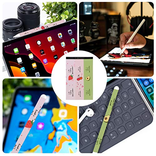 VILLCASE 3Pcs Compatível para Lápis de Maçã 2 Caneta Stylus Capa Completa de Bonita de Frutas Estile