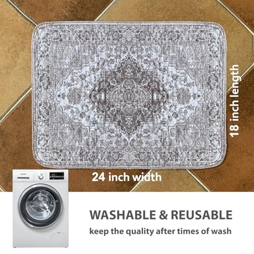 Image of nunubaby 4PACK Washable Pee Pads for Dogs, Stylish, Non-Slip and Leak-Proof Pee Pads. Reusable Potty Pads for Dogs for Crates and Floors.(Brown /Geo,18 inch x24 inch )