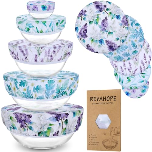 5Pcs Reusable Beeswax Elastic Bowl Covers for Bread Proofing and Food Cover - image 1