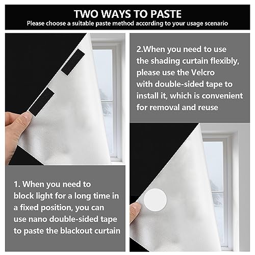 Mezere Black Out Blinds Stick On Blackout Blinds No Drilling 300x145cm Temporary Blackout Blind for Windows Fits Any Size Shape Portable Blackout Curtains for Bedroom,Travel, Nursery, Car - Cosy Home Interiors Mezere Black Out Blinds Stick On Blackout Blinds No Drilling 300x145cm Temporary Blackout Blind for Windows Fits Any Size Shape Portable Blackout Curtains for Bedroom,Travel, Nursery, Car - Image 3