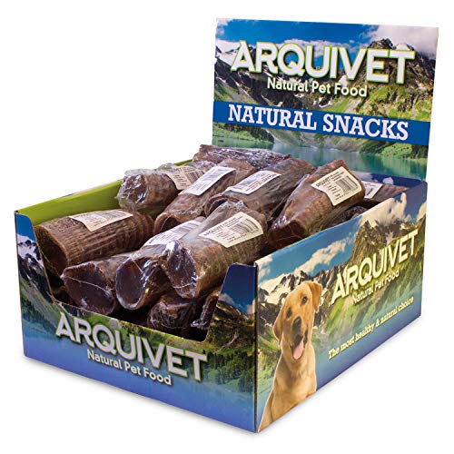 Arquivet Tráqueas deshidratadas y ahumadas - Caja Completa 30 Unidades retractiladas - Snack 100% Natural - Chucherías, premios, recompensas, golosinas, chuches caninas - Bajo en Grasas