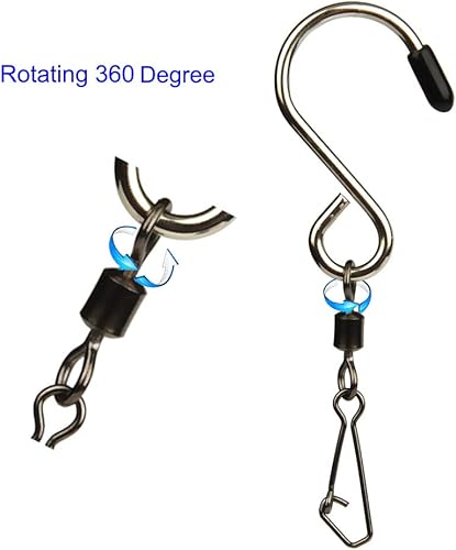 Miniatura 3 de NICO SEE WONDER 10 ganchos giratorios en forma de S, hilanderos de viento colgantes para campanillas, tornados de cristal, calcetines de viento y