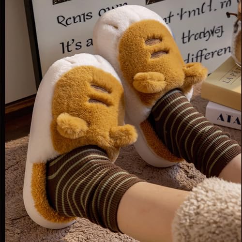 Cat Paw Slippers 3D Furry Cartoon Slides Closed Toe Non Slip Cute Cozy Slip On Warm Winter Gifts for Women4