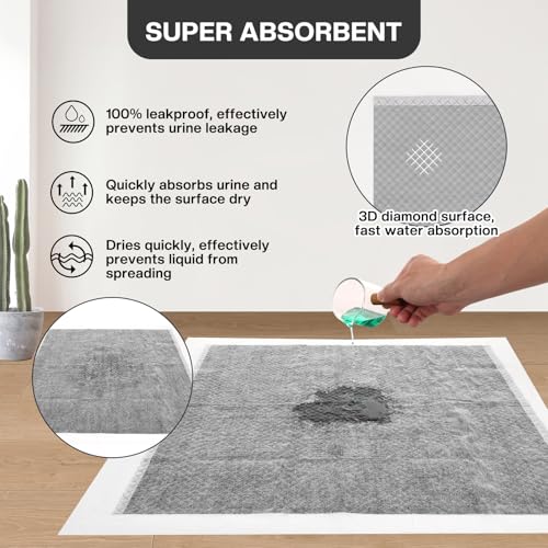 JANUIXCO 40 Stück Welpen Unterlagen - 60 × 60 cm PIPI Matten für Hunde mit Kohlenstoff zur Geruchskontrolle - Wickelunterlage Einweg für Kranke und Inkontinente Tiere
